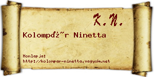 Kolompár Ninetta névjegykártya